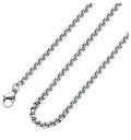 Simple Silver Gold Chain Designs Square Rolo Chains Stainless Steel Chain Necklace Round Box Necklace Men Women Jewelry