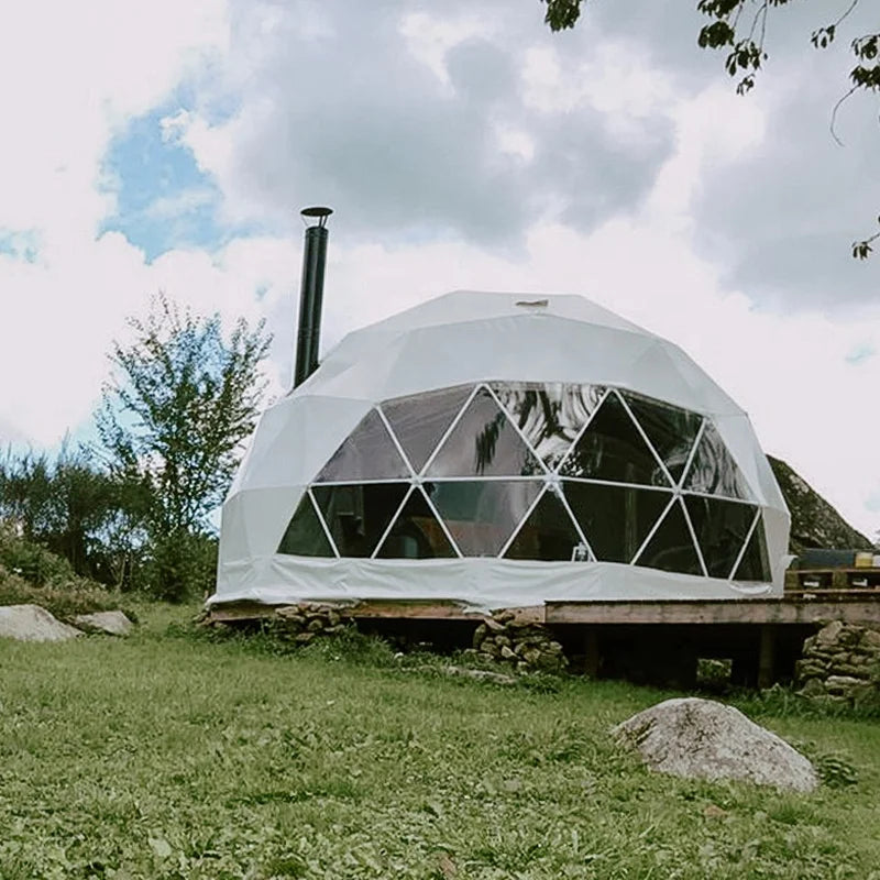Custom 23ft Outdoor Luxury Hotel Room House Eco Geodesic Glamping Dome Tent for 2 Persons