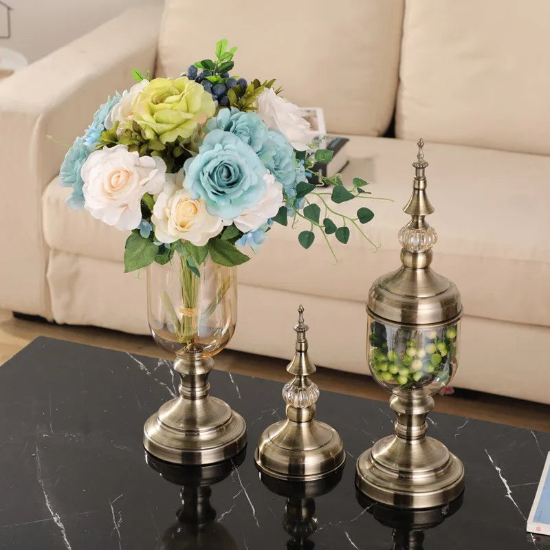 2026 Hot Sale Amber Crystal Glass  Cone Shaped Table Bud Flower Vase for Home Wedding Centerpiece