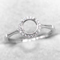Sterling Silver 4mm/5mm/6mm/7mm/8mm/9mm Semi Mount Ring Frame Empty Blank Setting S925 Base Without Center Stone for Inlay DIY