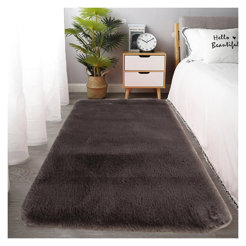 Super Soft Absorbent Anti-Slip Microfiber Rabbit Floor Rug High Pile Plush Carpets Area Rug Machine Made