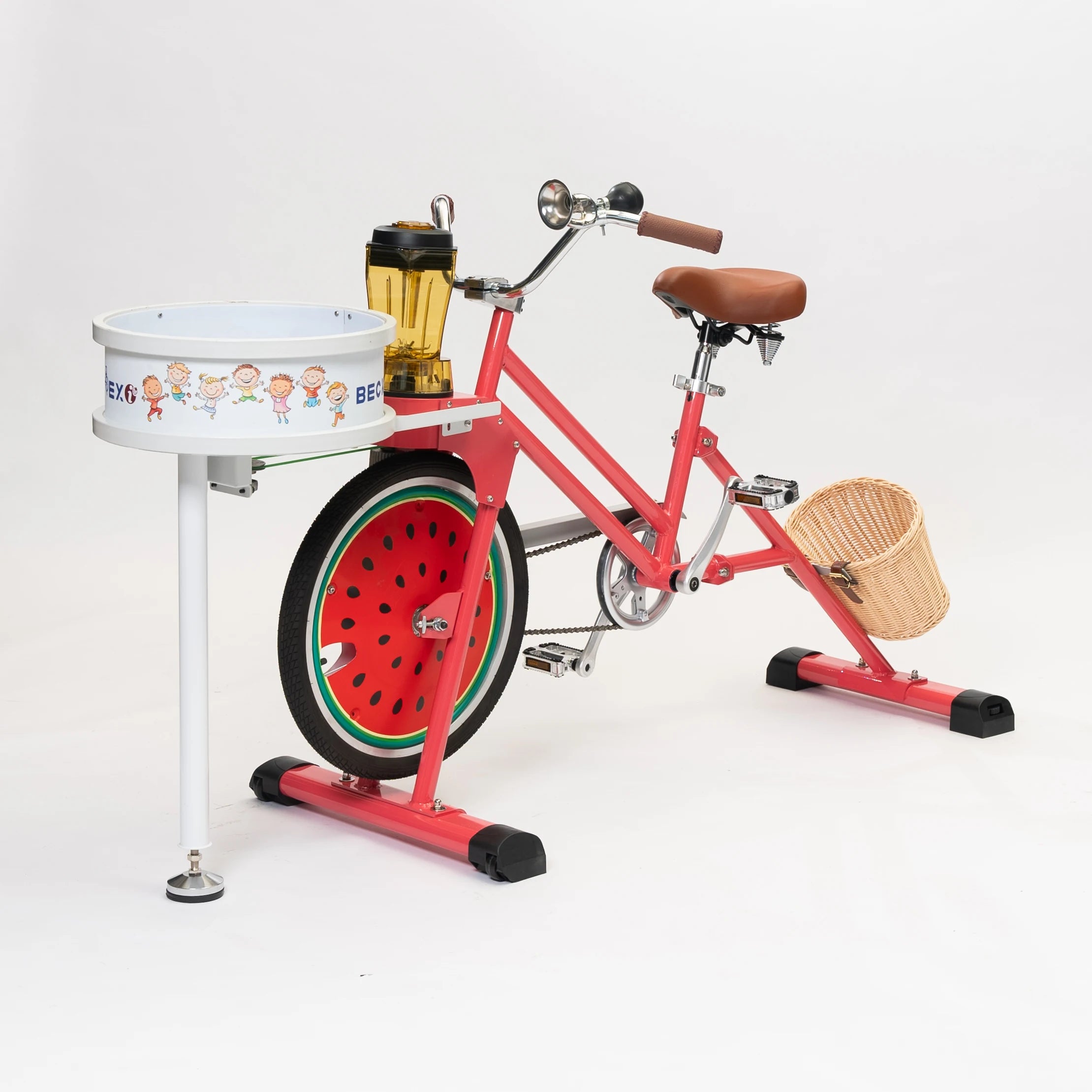 EXI Orange Pedal Power Bubble Machine Unicycle Exercise Bike Single Speed for Kids Party Equipment
