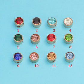 Custom 12 Month Birthstone Charms Stainless Steel Gold Plated Lucky Birthstone Pendant Diy Jewelry Accessories Necklace