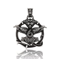 SS8-616P Steel Soldier Mysterious Two Crow Entangled Stainless Steel Punk Viking Men Pendant