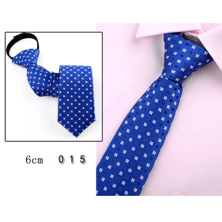 Pre-tied Adjustable Zipper Skinny Necktie 2.36inch Clip on Slim Ties for Men Boys