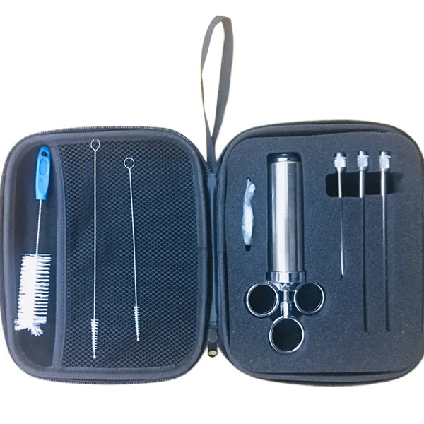 BBQ Meat Injector Syringe Kit  Professional Marinade Injector Needles and Travel Case