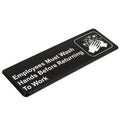 Plastic Custom Factory Wholesale 9" X 3" Employees Hand Wash Sign Board Hand Washing Board Sign Restaurant Compliance Sign