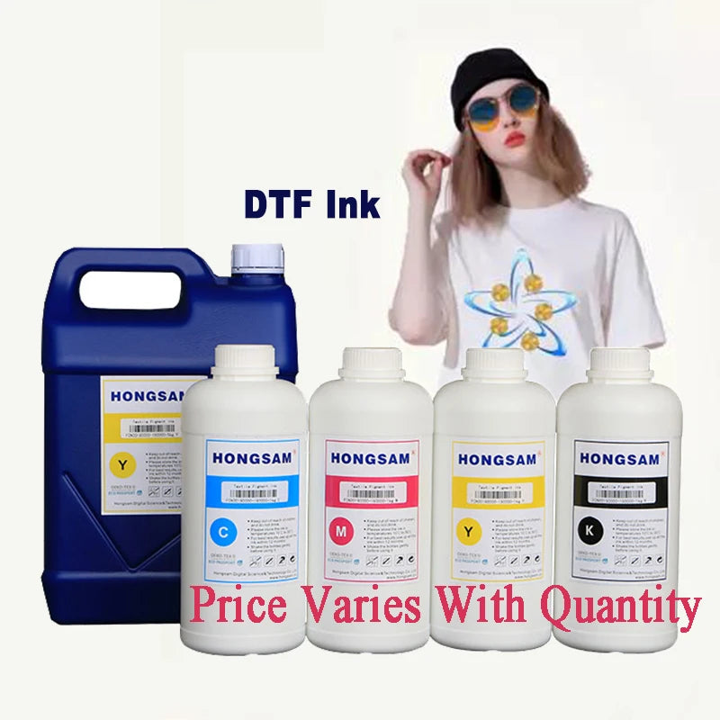 Hongsam Textile Direct to Film Waterbased DTF Transfer Pigment Ink for Epson Head DTF Printer MegaBDM