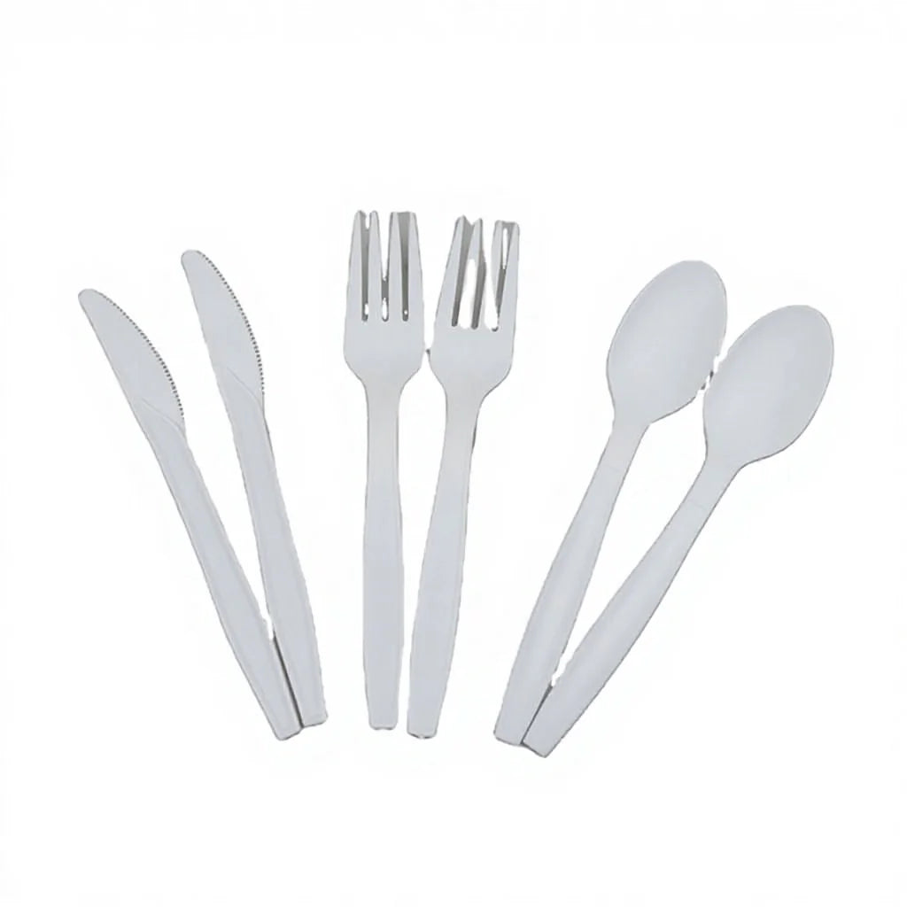 CPLA Biodegradable Heavy Duty Cutlery Set Compostable Spoon Fork Knife Disposable Eco Friendly Utensils for Party Restaurant