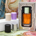 30ml Flat Square Shaped Perfume Empty Glass Bottle Refillable Clear Perfume Atomizer Container with Colorful Caps
