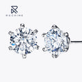 Rochime Six Prong Round Brilliant  Diamond Earstuds 925 Sterling Silver Rhodium Plated 5a Zircon Jewelry for Women