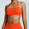 Fashion Women Gym Workout Cross Back Sport Bra Custom logo Seamless Yoga Backless High Impact Sports Bra