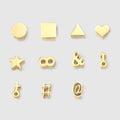 8 Star HEART DIY 18k Gold Jewelry Accessories Wholesale Creative Perforation Symbol Stainless Steel  BEAD Pendant Charms