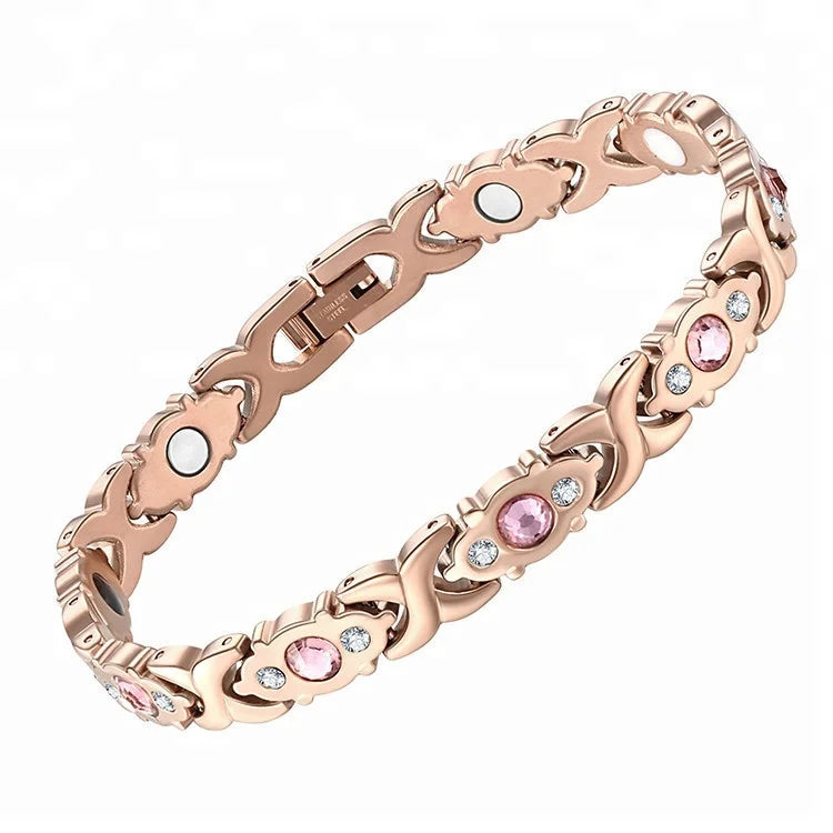New Arrival Strong Magnets Germanium 4-in-1 Magnetic Energy Bracelet for Women Garnet Main Stone for Parties and Gifts
