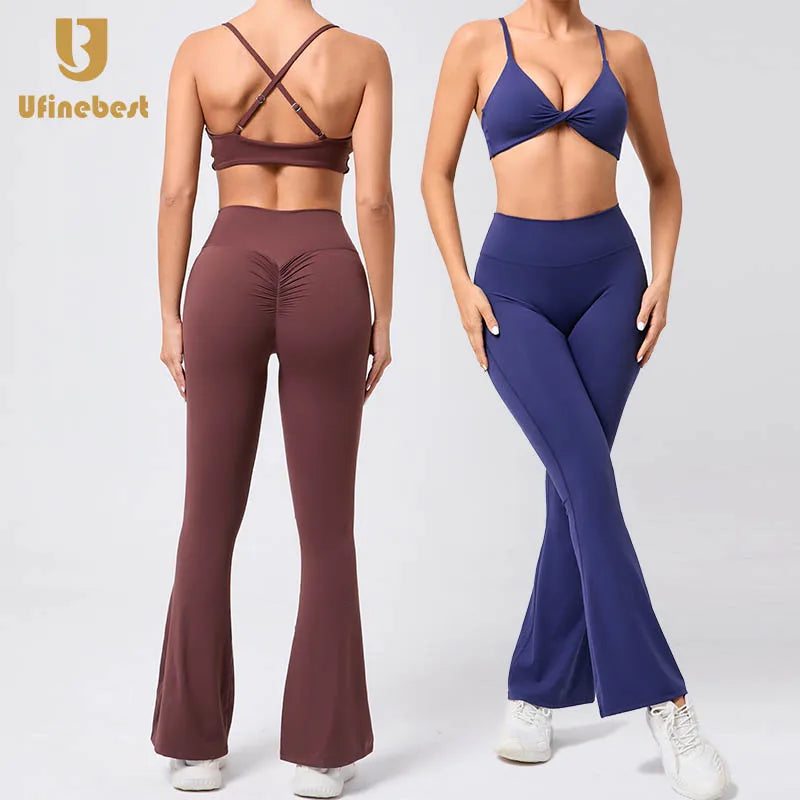 Ufinebest Active Wear Yoga Suit Women's Sports Bra and Sports Legging Sets Yoga Fitness Gym Wear
