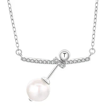 Fine Jewelry 925 Sterling Silver Round Freshwater Pearl AAAAA Grade 18k Gold Women Hand-made Trendy Pendant Necklace