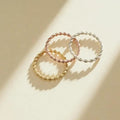 Minimalist Silver Gold Rose Fine Rope Ring 18K Gold Plated Stainless Steel Twisted Ring for Women's Wedding Jewelry