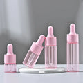 Small Hair Care Cosmetic Packaging 5ml 10ml 15ml 20ml pink Purple Thin Dropper Essential Oil Glass Bottle