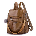 Fashion Classic Retro Tassel Zipper Large Capacity Waterproof Soft PU Fabric Casual Travel Ladies Backpack Shoulder Bag