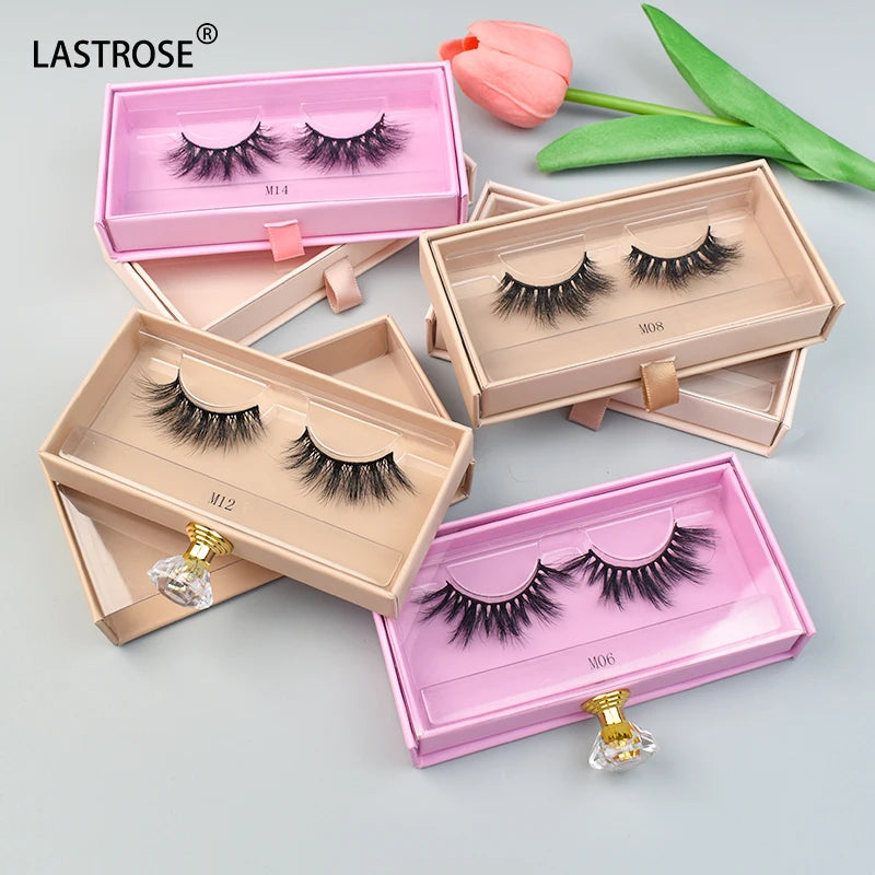 Private Label Drawer Box Nude pink Eyelash Box 3D Natural Long False Lashes Wholesale Eyelashes Packaging Box