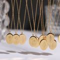 18K Gold Plated Stainless Steel Charm Jewelry Irregular Oval Birth Month Flower Pendant Necklaces for Women Girls
