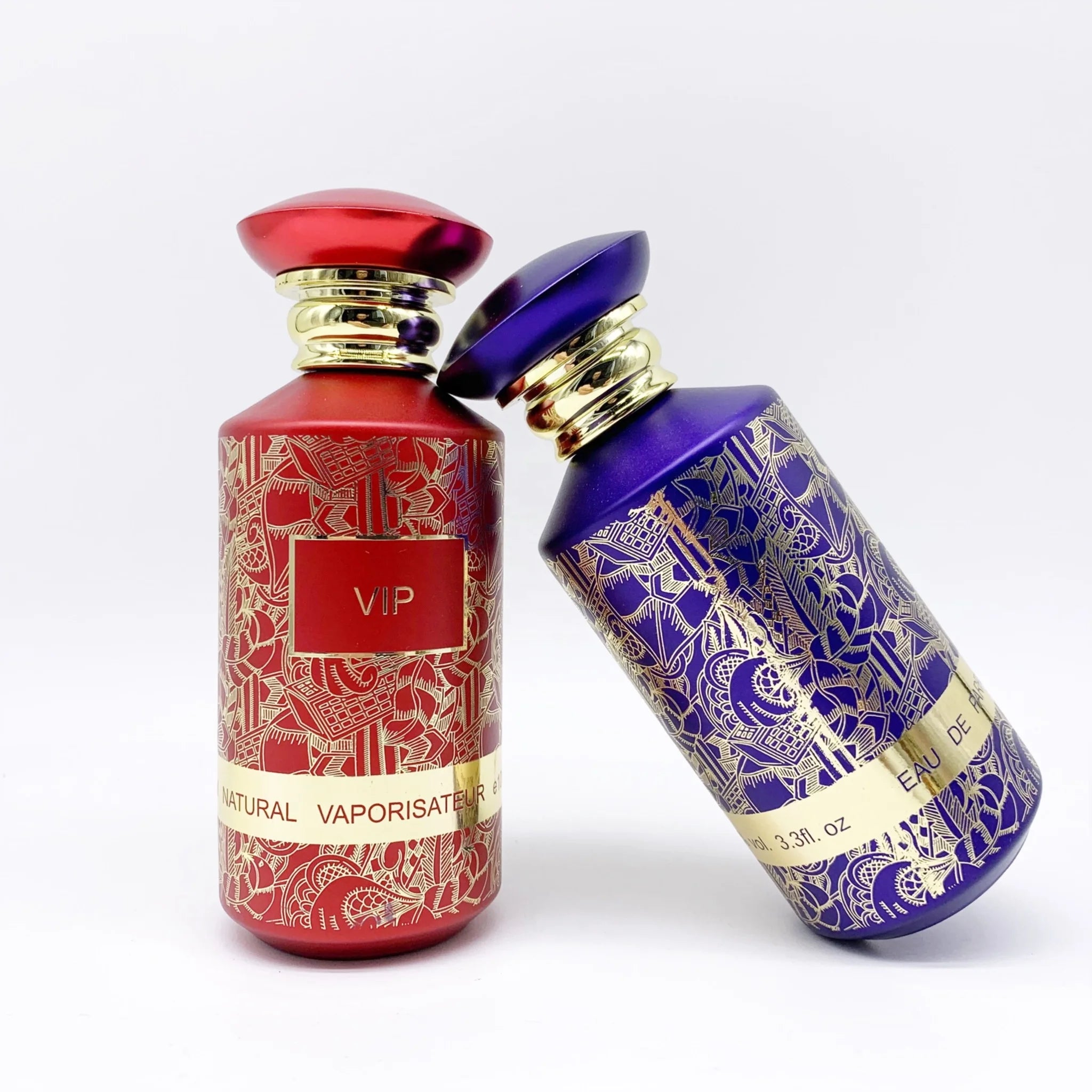 Cylinder Glass Empty Blue Red 100ml  Perfume Spray Bottle for Perfume