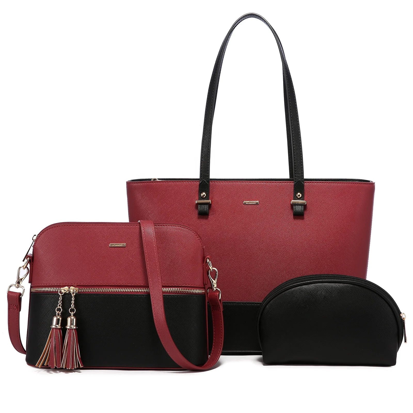 LOVEVOOK Wholesale 2022 3PCS Luxury Designers Woman Purse and Handbags Set PU Leather Shoulder Bags Women's Tote Bags