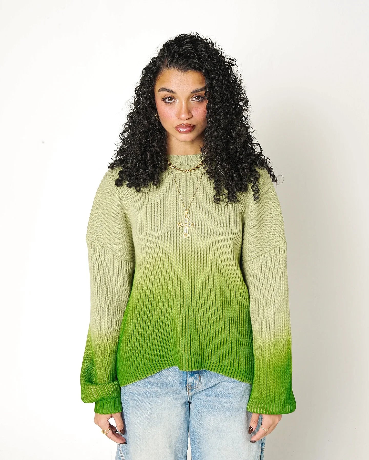 Custom Logo Design Women's Breathable Knit Pullover Top Casual Crew Neck Cotton Knitwear Hanging Dye Long Sleeve Sweater Winter