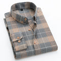 Male Spring Autumn Stripe Plaid Business Leisure Shirt Men Cotton Fashion Work Shirt Long Sleeve Shirt High Quality Man Clothes