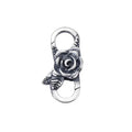 Romantic Oxidized Silver Rose Flower Shape Double Ended Lobster Claw Clasp 925 Connector Charm Lock for Chain Bracelet Jewelry
