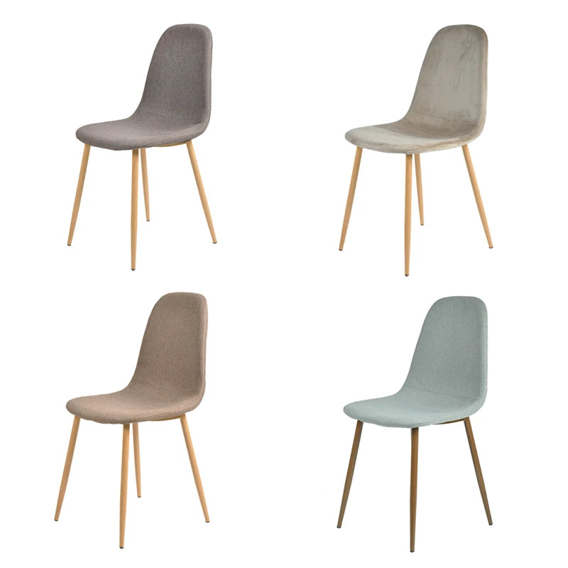 A125 LIXIN Modern Fabric Velvet Dining Chair Black Powder Coated Legs European Design Super Comfortable Home Bar Apartment Park