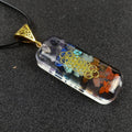HZ Hongzhuo Hand-made natural stones rock Aurora chakra crystal necklace personality men and women long sweater chain clothing accessories chakra stones