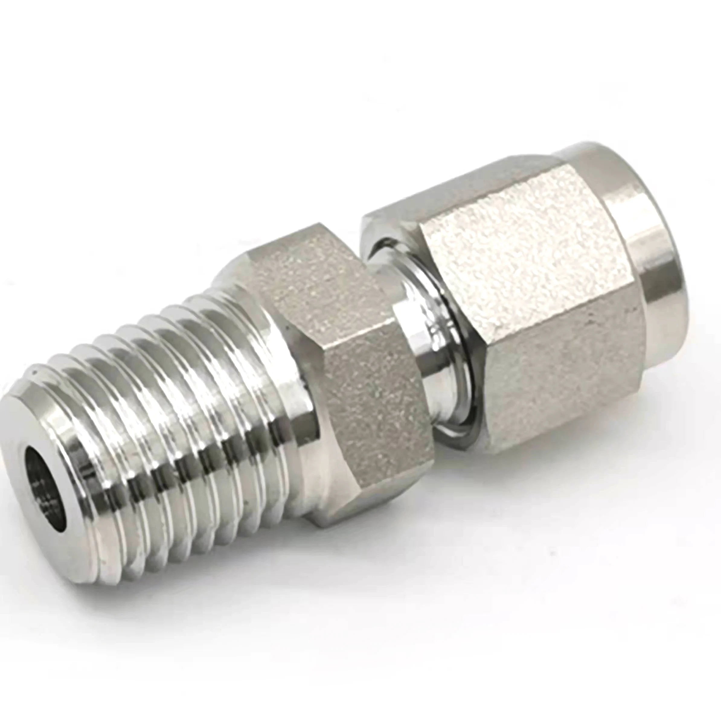 Instrumentation Stainless Steel Compression Fitting Double Ferrule Tube Fitting Male Connector