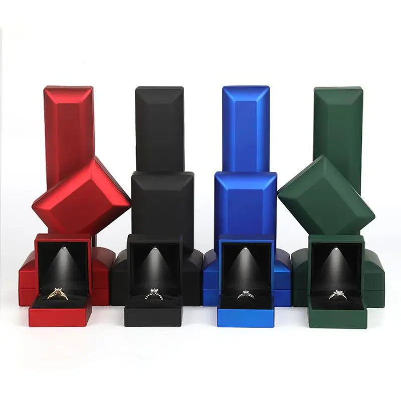 LED Light Jewelry Box Popular Custom Logo Square Shape Gift Packaging for Necklace Earrings Ring Bracelet Popular Design