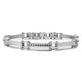 Fashion 316L Stainless Steel Jewelry Bracelet Customized LOGO Handmade Men's Bracelet High High White Zircon