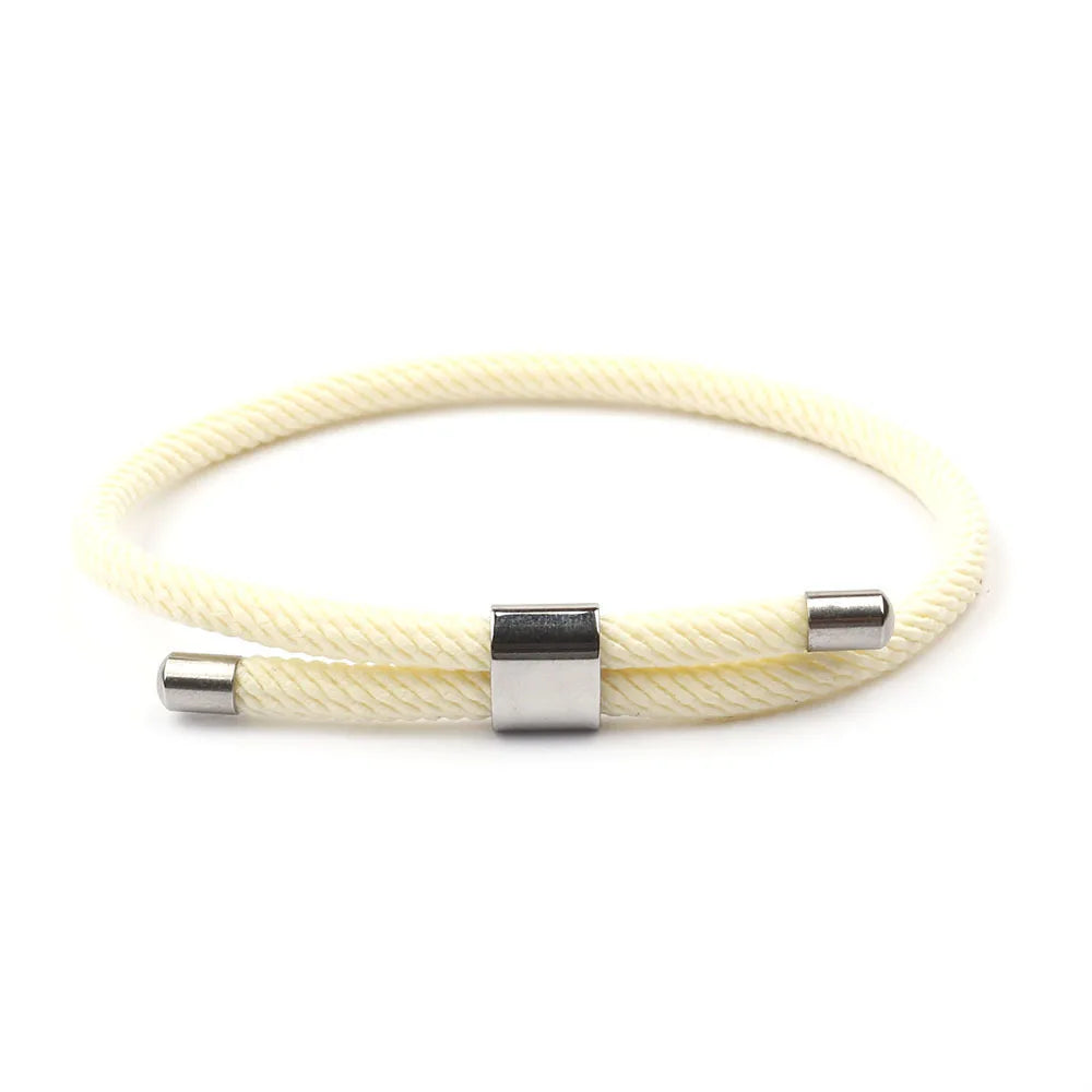 Simple Style Hand Woven Stainless Steel Bracelet Couple Bracelet Lucky Friendship Bracelet