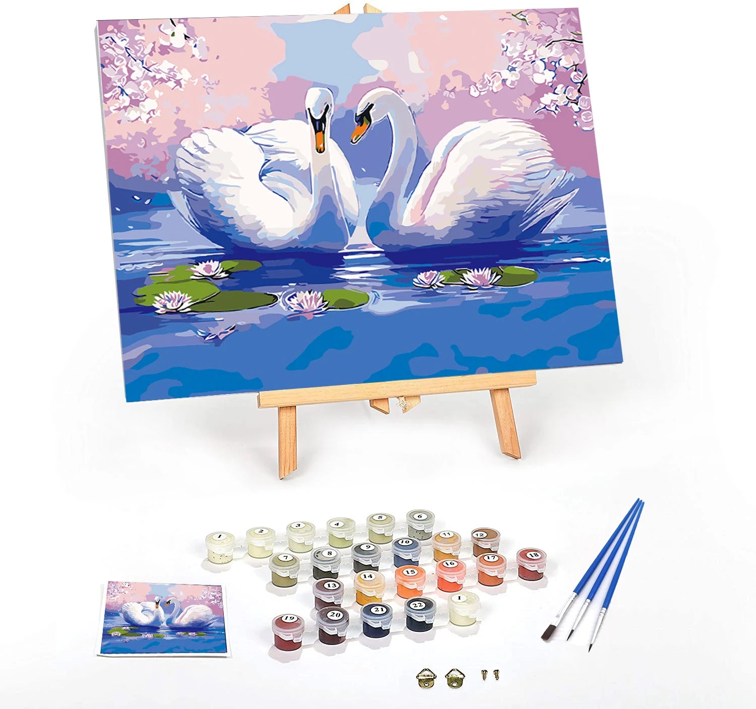 Custom Paint by Number Kits Animal Swan Paintworks DIY Oil Painting by Numbers for Kids and Adults Beginner Paint by Numbers