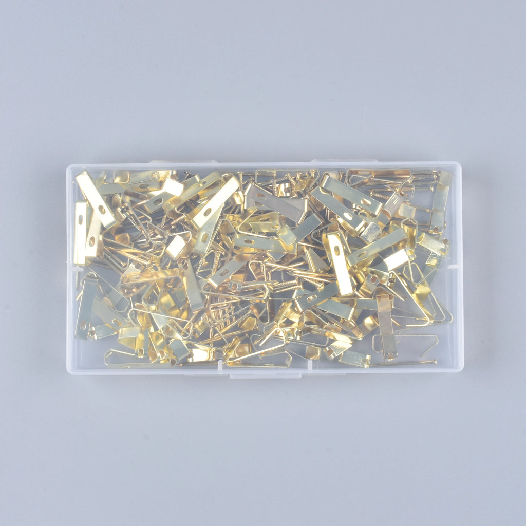 Shanfeng 200 Pcs 30lb Brass Plated Wall Picture Hanging Hook