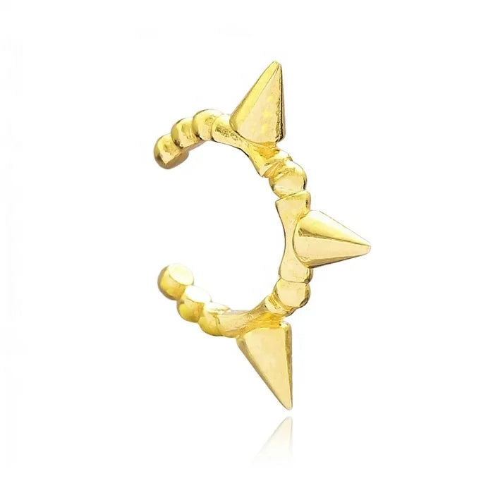 Fashion 925 Silver Jewelry Spike Earrings 14K Gold Ear Cuff Earrings
