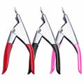 Stainless Steel Nail Clipper Acrylic False Nail Tips Cutter Manicure Edge U Shape Scissors Care Tool Plastic Handle NA071