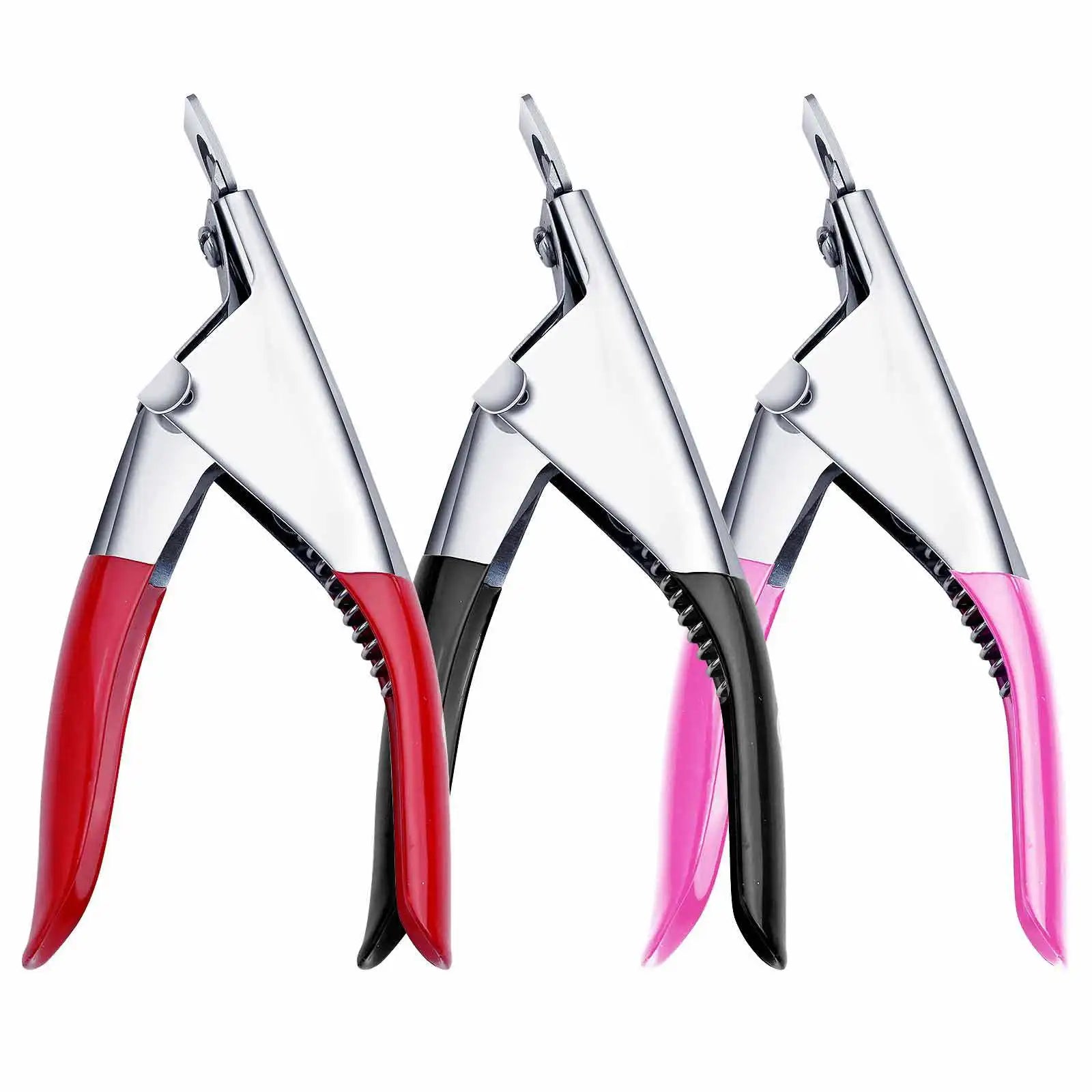 Stainless Steel Nail Clipper Acrylic False Nail Tips Cutter Manicure Edge U Shape Scissors Care Tool Plastic Handle NA071