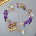New Little Pink Elephant Zircon Bracelet Strawberry Crystal Beads Bracelet for Women Girls Jewelry Charm