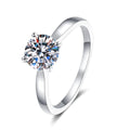 OAHLAN Fine Jewelry 0.5/1/2CT Round Cut Moissanite Four-Claw 925 Sterling Silver Rings for Women Wedding Engagement