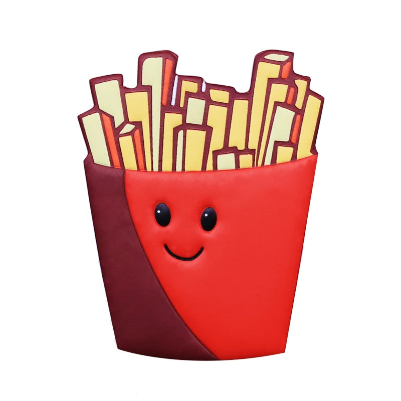 Bulk Wholesale PVC Patch Custom logo 3D DIY Self Adhesive for Clothing French Fries Embroidery Patches