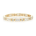 Gemnel Fashion Recycled Sterling Silver 18k Gold Plated Vermeil baguette Round Bezel Eternity Ring