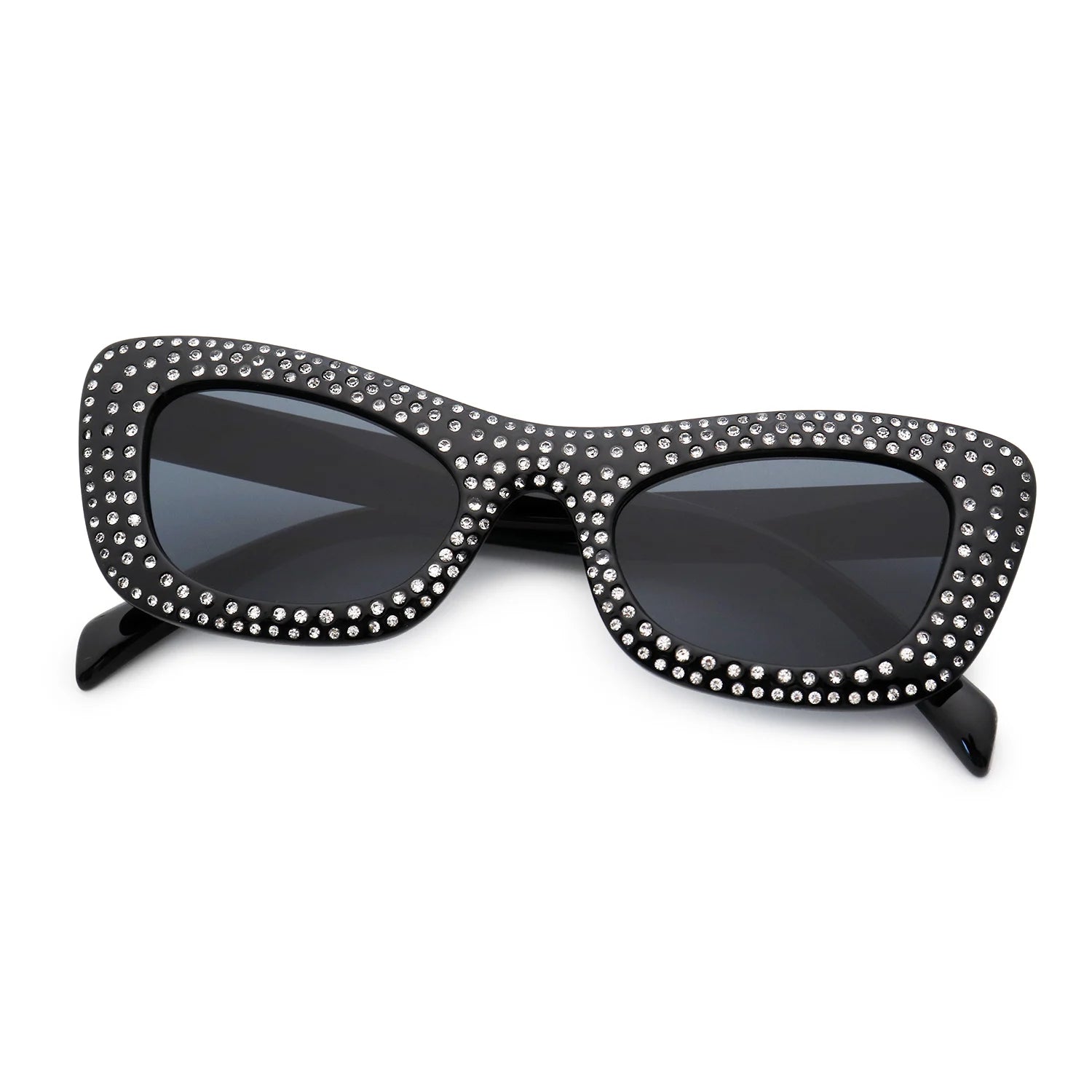 VIFF HP23278 Fashion Ladies Sun Glasses Women Black Shades Sunglasses With Rhinestone