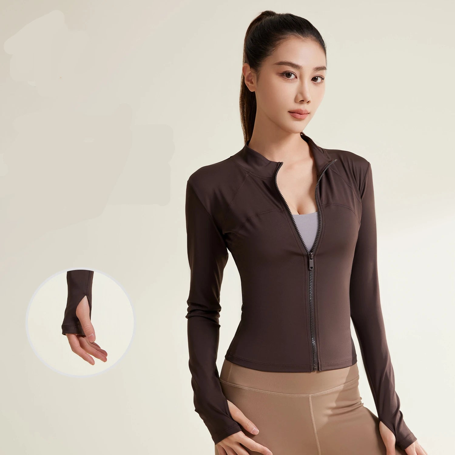 Splicing Yoga Jacket Breathable and UV Resistant Fitness Clothes Slimming and Lightweight Sunscreen Clothes