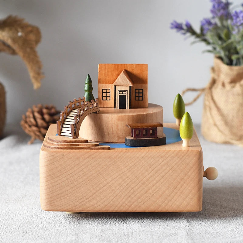 Factory Wholesale High Quality Small Bridge Customized Wooden Music Boxes with Custom logo MegaBDM