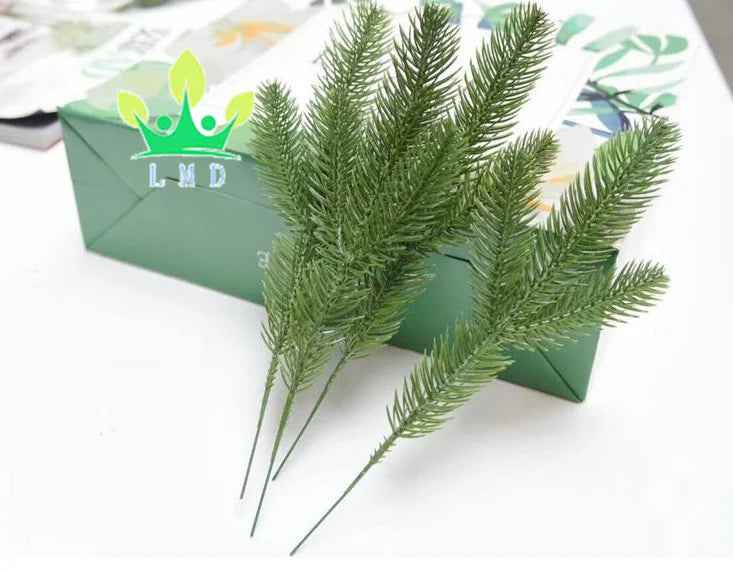 5pcs LMD DIY Christmas Tree Accessories Pine Branches Fabric PE Plastic Iron Wire Simple Style Drying Hanging 3-5 Days MegaBDM