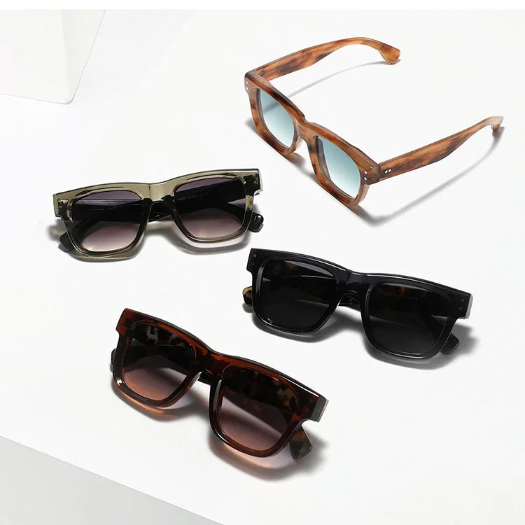 Unisex Fashion Large Square Frame Retro Sun Glasses Wholesale Morden Trending Sunglasses for Ladies and Gentlem